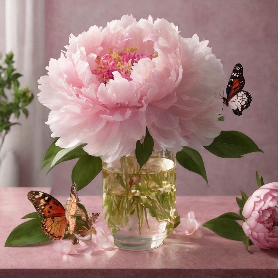 As it flows from the top.